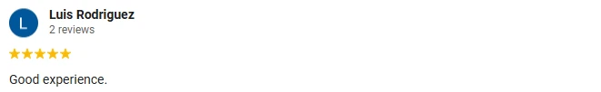 Eye Doctor Santa Ana CA Testimonial Luis R A 5-star google review of Santa Ana Optometry, Inc. siting a good experience